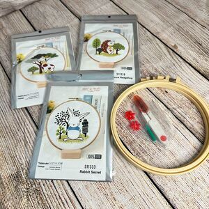 Show My Craft 3 Design Embroidery Kit Rabbit, Giraffe, Hedgehog